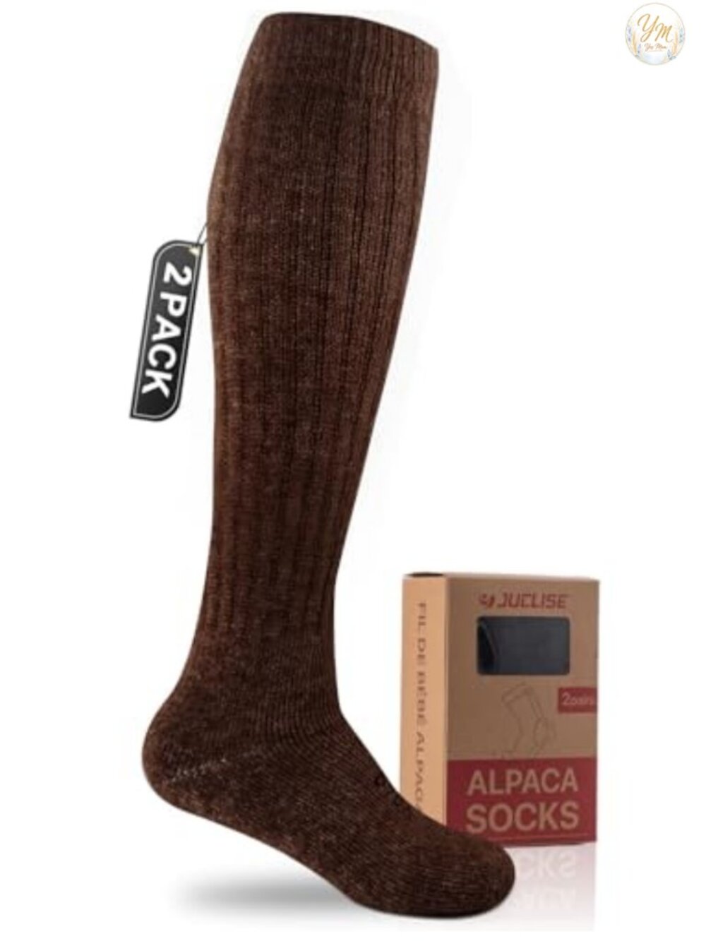 Alpaca Wool Knee High Boot Socks for Women Men Thermal Winter